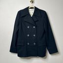 Banana Republic  Black Wool Blend Peacoat Women's Large Photo 0