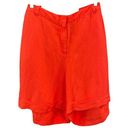 Lane Bryant  Linen Blend Tangerine Shorts Flat Front Elastic Back Sz 26/28 NWT Photo 0