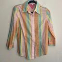 Tommy Hilfiger Vintage  pastel multicolor striped button down shirt preppy office Photo 0