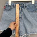 Vintage California Tag Jean Shorts Juniors 11/12 Light Wash Raw Hem High Rise Photo 6