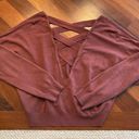 Dry Goods Burgundy Open Back Long Sleeve Photo 3