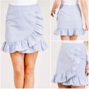 Love Riche  Blue White Stripe Ruffle Skirt Size Large Photo 1