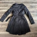 BCBGMAXAZRIA  Sophia Funnel-Neck Pleated Jacket Black Size XS Trench Coat Photo 14