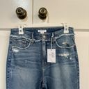 Good American NWT  Jeans Good Straight Under WB Fray Dark Wash Size 8/29 Photo 5