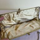 Vintage 90s Framed Gold Clutch Bag Kiss Clasp Closure Chain Shoulder Strap Beade Photo 4