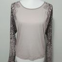 BCBGMAXAZRIA  Taupe Patterned Dolman Sleeve Top Size Small Photo 1