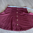 Full Tilt  Skirt Small Burgundy Button Front Mini Photo 4