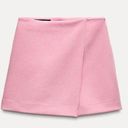 ZARA NWT  Wrap Front Skort Skirt Pink Crepe Medium Photo 0