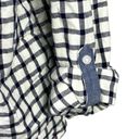 Tommy Hilfiger Flannel Shirt Women's XL Cream Plaid Roll Tabs Popover 1/2 Zip Photo 7