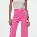 ZARA  Women's High Rise Wide Leg Jeans Pink Size 4 Denim Photo 1