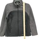 Eddie Bauer  Womens Down Fleece Puffer Jacket Sz S Gray Black Insulated Full Zip Photo 6