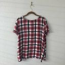 Isabel Maternity  Red Plaid Short Sleeve Top Photo 2