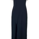 Halston Heritage  Cold Shoulder Fitted Crepe Side Slit Gown Black Size 4 Photo 0