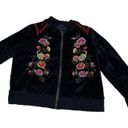 Torrid  size 1 black velour jacket embroidery was cute coat lightweight track flr Photo 0