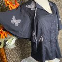 Unique Vintage 1940’s Black Butterfly Print Cecilia Blouse NWT | MEDIUM Photo 5