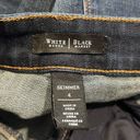 White House | Black Market  Jeans Womens Size 4 Leather Trim‎ Skimmer Dark Wash Photo 5