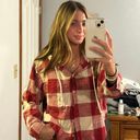 American Eagle Cropped Hoodie Flannel Photo 0