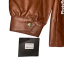 Marc New York  Andrew Marc Brown/ chocolate Zip up Fax Leather Jacket | Size M Photo 7