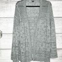 Torrid  Gray Long Sleeve Pointelle Open Knit Cardigan Sweater Size 3X 22-24 Photo 0