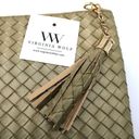 NEW Virginia Wolf Mimi Curateur Golden Woven Clutch Bag Tassel Faux Leather Photo 1