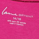 Lane Bryant  Women Shirt Size 14 Pink Stretch Preppy Beaded Scoop Chic 3/4 Sleeve Photo 8