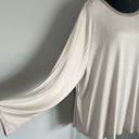 T Tahari Women’s NWT 3X cream soft long sleeved rayon top w/ satin neckline trim Photo 2