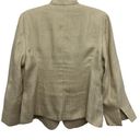 Max Mara  Linen Blazer Tan Striped Jacket Size 16 Large Vintage 90s Slit Cuff Photo 1