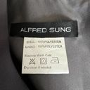 Alfred Sung NWT  Satin Maxi V Neck Gown Cap Sleeve Pockets Zip Up 8 Cavier Grey Photo 7