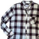 Rails  Women’s Sz L Plum Navy White Plaid Hunter Long Sleeve Button Down Shirt Photo 4