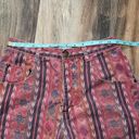 Vintage 90's Jean Shorts Jorts Pink Aztec Boho Chic Denim High Waisted Size 26 Photo 7