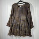 La Femme  Women’s Brown Cotton Long Sleeve Crew Neck Pullover Tunic Top Size M Photo 0