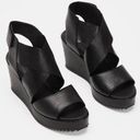 Eileen Fisher  Black Whimsy Wedge Sandal Photo 0