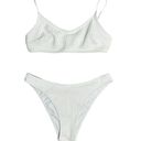 Women’s Minimalistic Abstract Ribbed Wavy White Bikini Set Size Small Photo 3