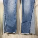 Wrangler  Flared Crop Two Tone Raw Hem Frayed Jeans size 10 Photo 3