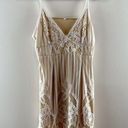 Boutique Lace Overlay Sleeveless V-Neck Mini Dress White Beige Nude XL Photo 0