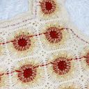 Rebellion Cream & Red Crochet Granny Square Cropped Tank Top Photo 7