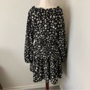 Oddi  Black Floral Printed Balloon SLeeve Elastic Waist Dress Size Small Photo 5