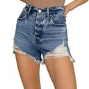 Good American  Bombshell Shorts High Rise Distressed Size 24 NWT Photo 0