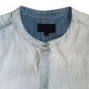 Vince  Women’s Sz M Chambray Light Blue Mandarin Collar Button Down Shirt Photo 3