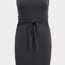 Torrid CHARCOAL GREY JERSEY TIE FRONT SHIFT DRESS Photo 3