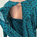 Tracy Reese  Printed Jersey Blouson Dress Size LARGE in Sea Green / Black / Azure Photo 5