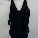 Carole Hochman  Black Sleeveless V Neck Side Tie One Piece Swimsuit Size XL NWT Photo 1