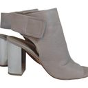 Vince  Faye open Peep toe Gray Silver Blocked Heel booties sz 6.5 M Photo 2