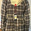 Tommy Hilfiger Tommy Jeans Womens Size Medium Plaid Peplum Smocked Top •Scoop Neck Long Sleeves Photo 4