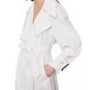 BCBGMAXAZRIA  Trench Coat Womens XS White Pinstripe Aurora Belted Jacket NWT $268 Photo 1