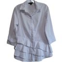 Zac and Rachel  Women's White 3/4 Sleeve Shirt Size Medium Photo 3