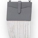 Rebecca Minkoff new  ᯾ Leather Crystal Fringe Card Case Chain Handbag ᯾ Steel Photo 0