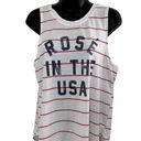Grayson Threads  Patriotic Made in USA Rose Wine Red/White Striped tank Sz L Photo 0