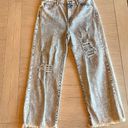 Guess  Acid Washed High Waist Wide Leg Cropped Raw Hem Women's Jeans Size 8/29 Photo 2