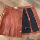 Urban Outfitters UO  Cognac Brown Faux Leather Mini Skirt Size Small Photo 9